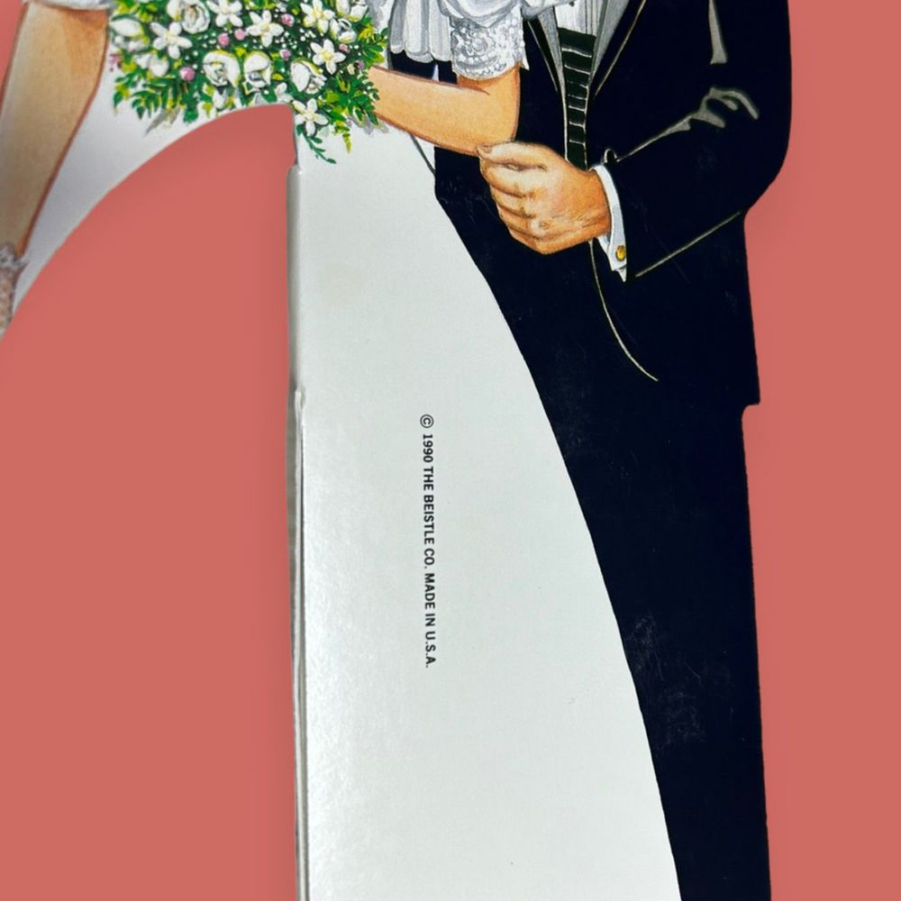 💒 VINTAGE 90S BEISTLE WEDDING BRIDE GROOM HONEY COMB TABLE DECORATION - Picture 5 of 5